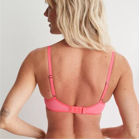 *NWT* Aerie Smoothez Tropadelic Pink Balconette Mesh Unlined Underwire Bra - Picture 2 of 5